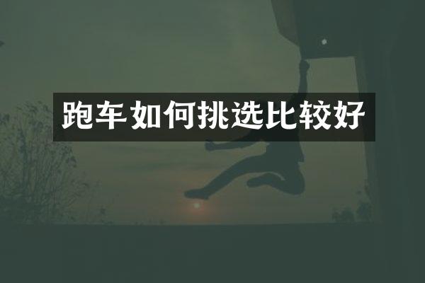 跑车如何挑选比较好