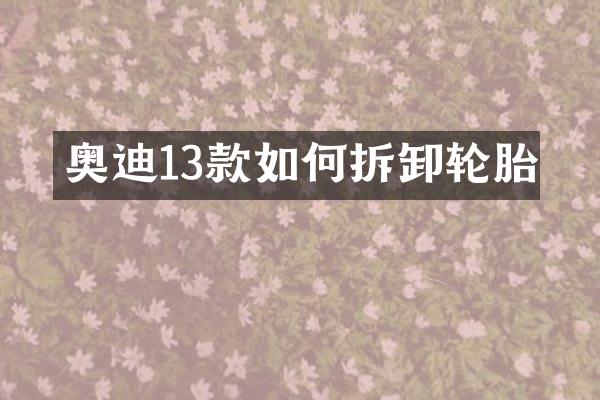 奥迪13款如何拆卸轮胎