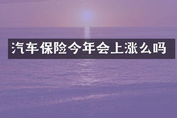 汽车保险今年会上涨么吗