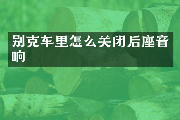 别克车里怎么关闭后座音响
