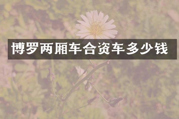 博罗两厢车合资车多少钱