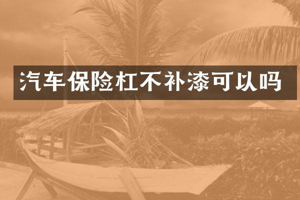汽车保险杠不补漆可以吗