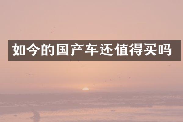如今的国产车还值得买吗