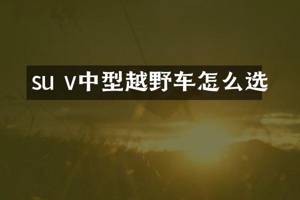 su v中型越野车怎么选