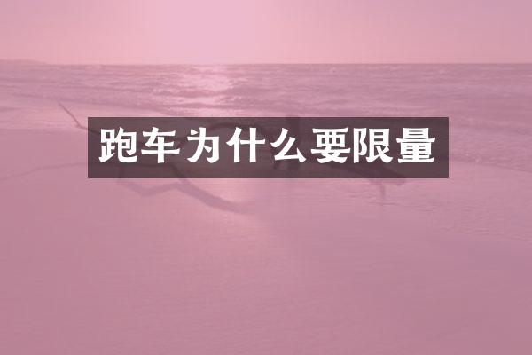 跑车为什么要限量