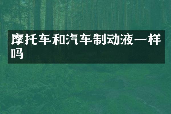 摩托车和汽车制动液一样吗