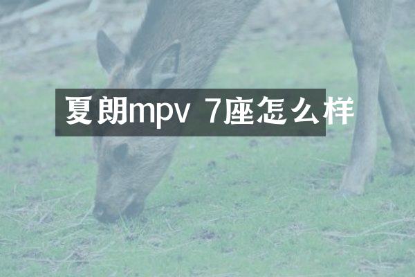 夏朗mpv 7座怎么样