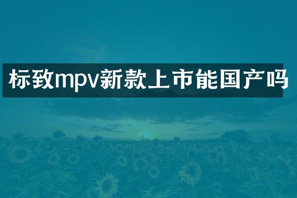 标致mpv新款上市能国产吗