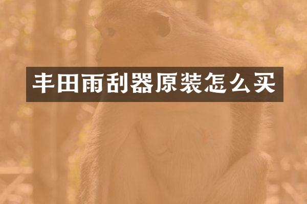丰田雨刮器原装怎么买