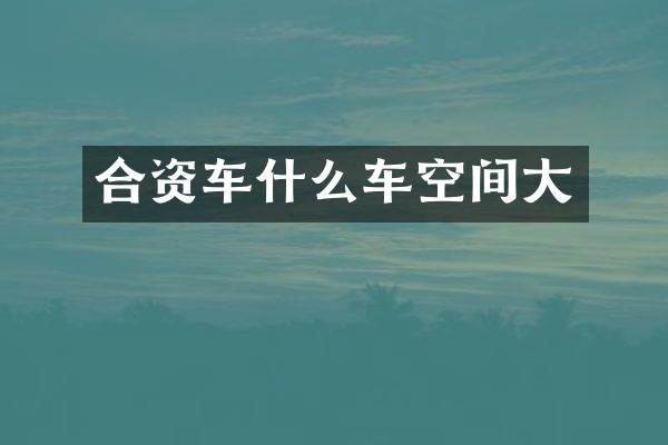 合资车什么车空间大