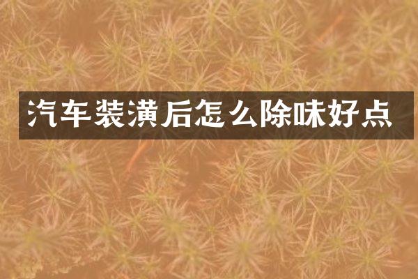 汽车装潢后怎么除味好点