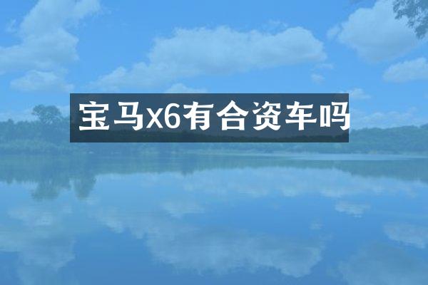宝马x6有合资车吗