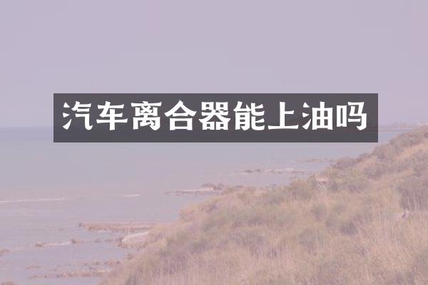 汽车离合器能上油吗