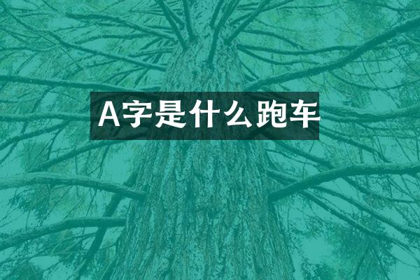 A字是什么跑车