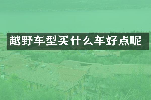 越野车型车好点呢