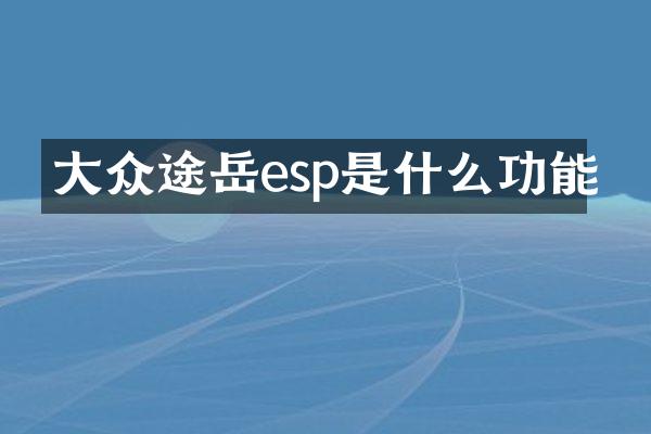 大众途岳esp是什么功能