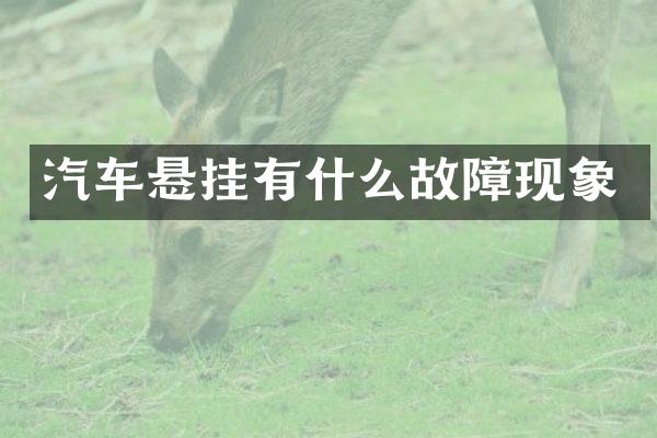 汽车悬挂有什么故障现象