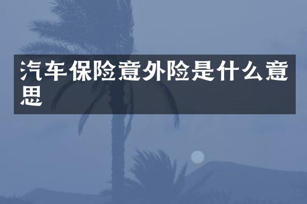 汽车保险意外险是什么意思
