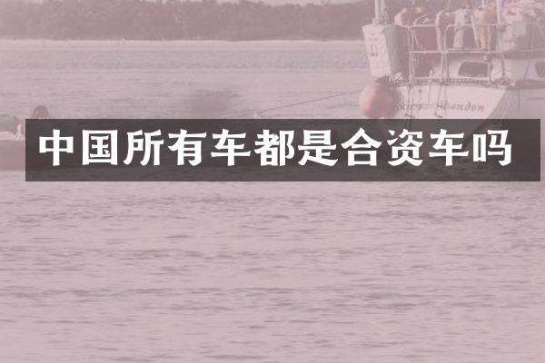 中国所有车都是合资车吗