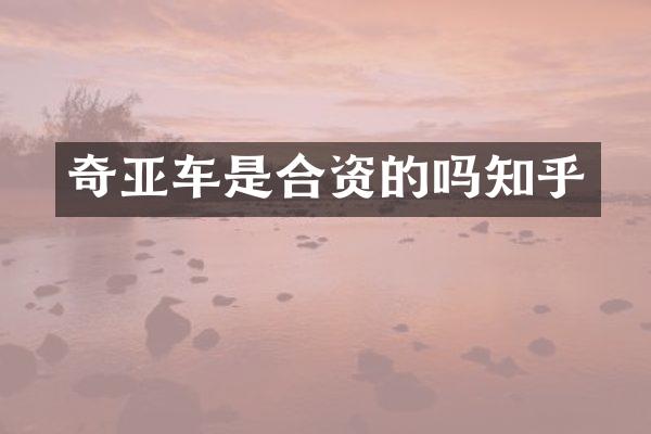奇亚车是合资的吗知乎