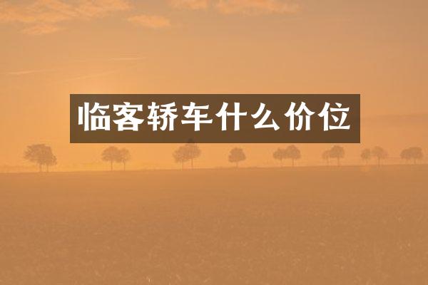 临客轿车什么价位