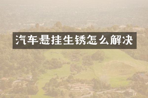 汽车悬挂生锈怎么解决