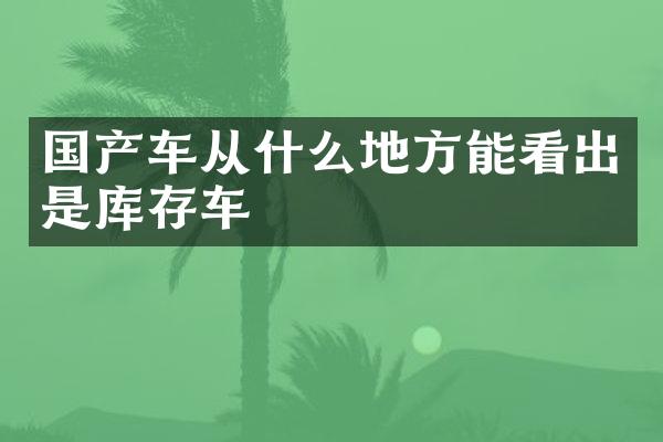 国产车从什么地方能看出是库存车