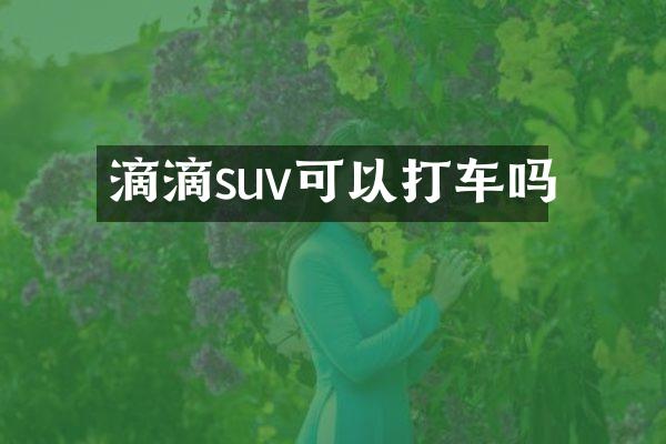滴滴suv可以打车吗