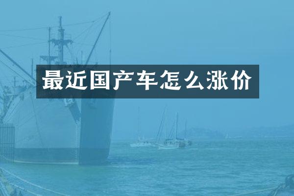 最近国产车怎么涨价