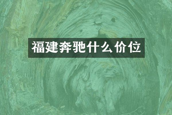 福建奔驰什么价位