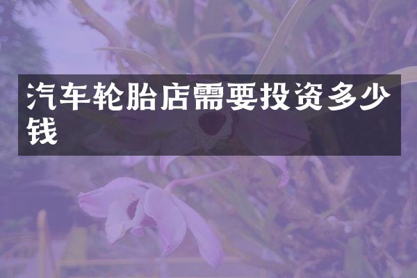 汽车轮胎店需要投资多少钱