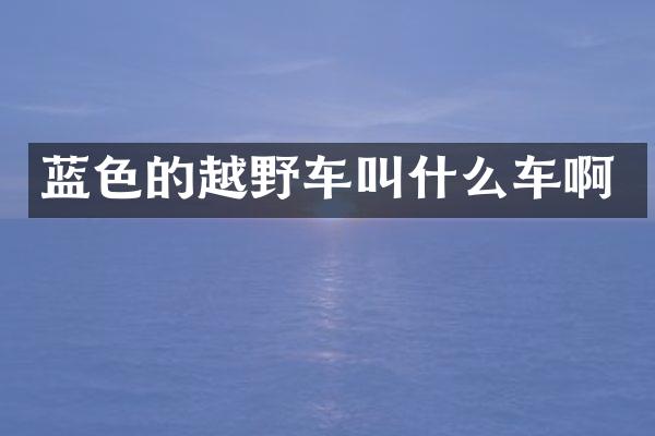 蓝色的越野车叫什么车啊