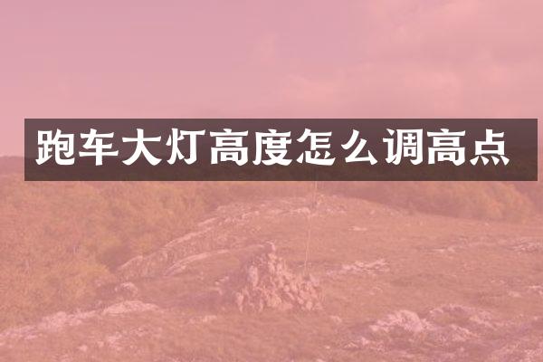跑车大灯高度怎么调高点