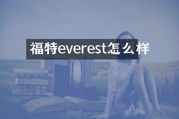 福特everest怎么样