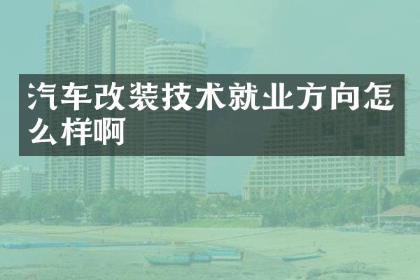 汽车改装技术就业方向怎么样啊