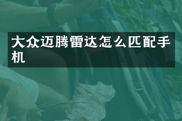 大众迈腾雷达怎么匹配手机