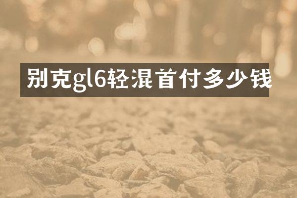 别克gl6轻混首付多少钱