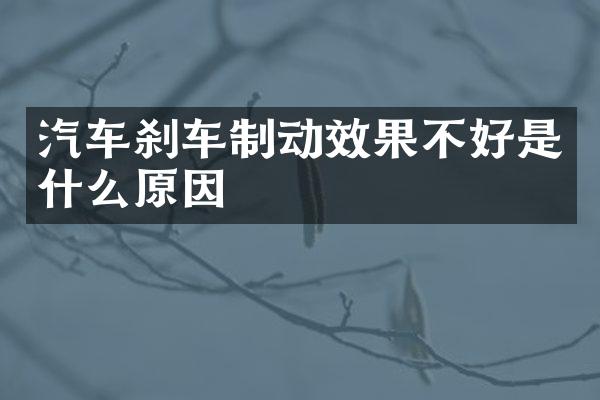 汽车刹车制动效果不好是什么原因
