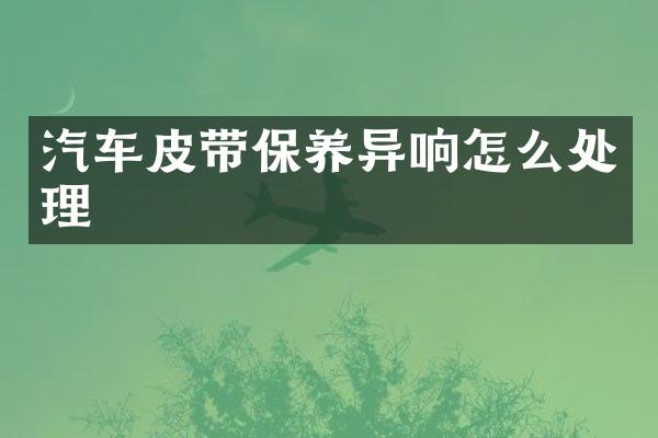 汽车皮带保养异响怎么处理