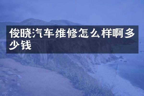 俊晓汽车维修怎么样啊多少钱