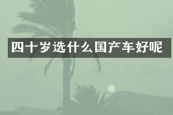 四十岁选什么国产车好呢