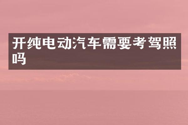 开纯电动汽车需要考驾照吗