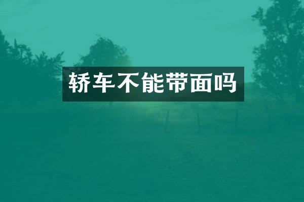 轿车不能带面吗