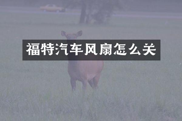 福特汽车风扇怎么关