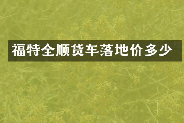 福特全顺货车落地价多少