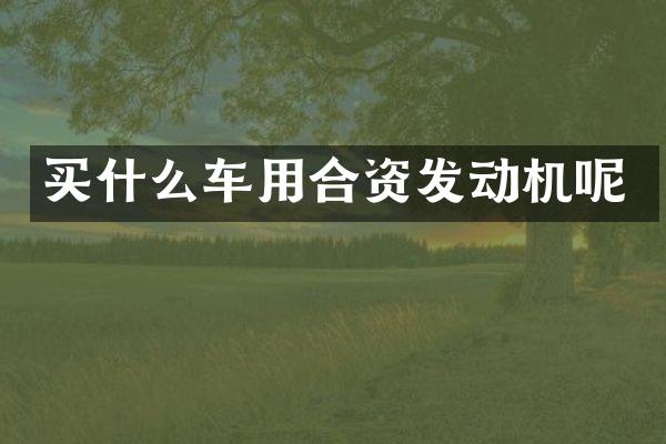 买什么车用合资发动机呢
