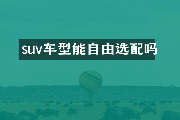 suv车型能自由选配吗