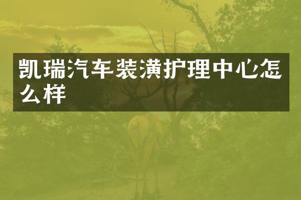 凯瑞汽车装潢护理中心怎么样