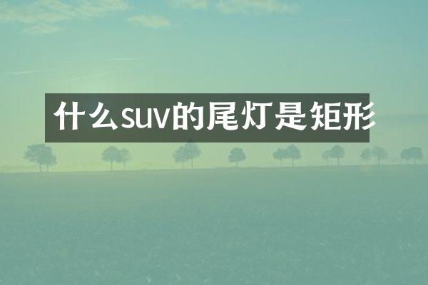 什么suv的尾灯是矩形
