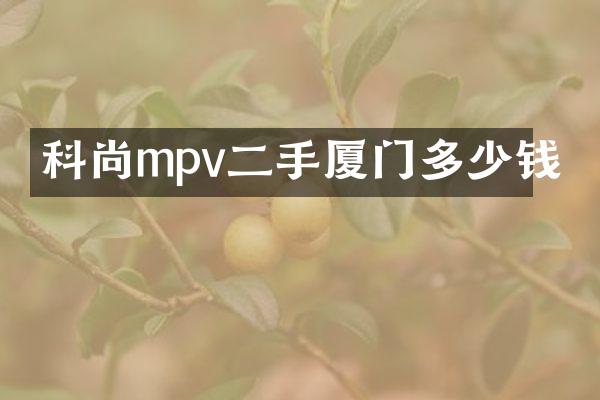 科尚mpv二手厦门多少钱